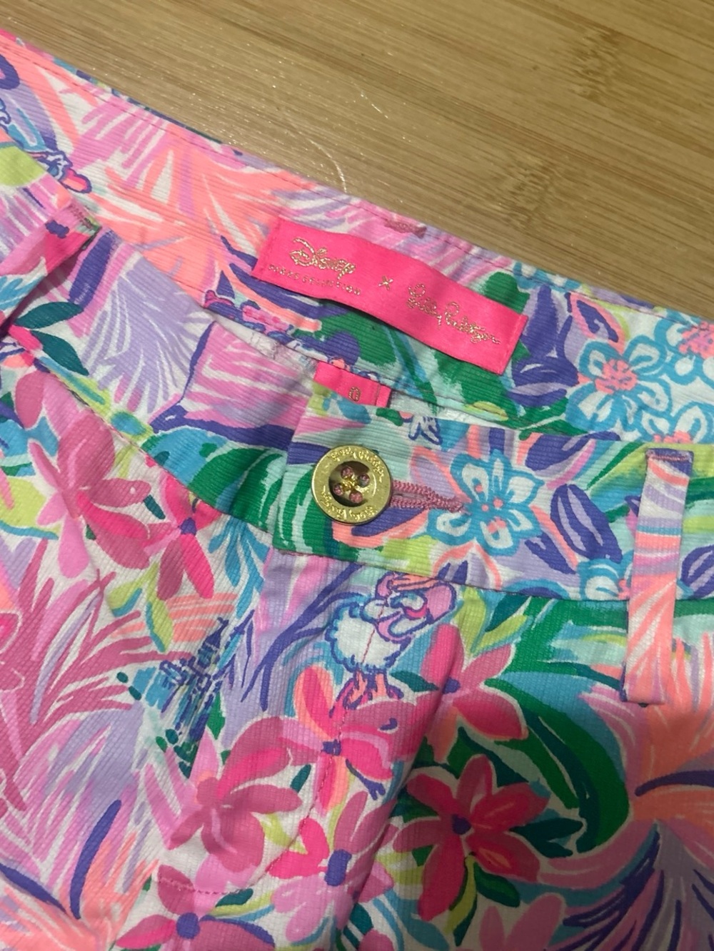 Lily Pulitzer x Disney collab Floral Print Pink Women's Summer Shorts - Picture 2 of 4